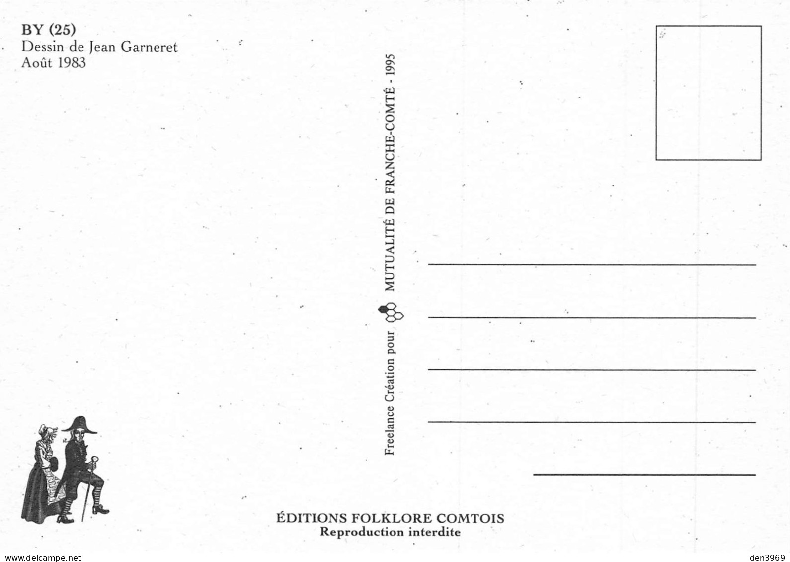 BY (Doubs) - Dessin De Jean Garneret, Août 1983 - Editions Folklore Comtois, 1995 (2 Scans) - Other & Unclassified