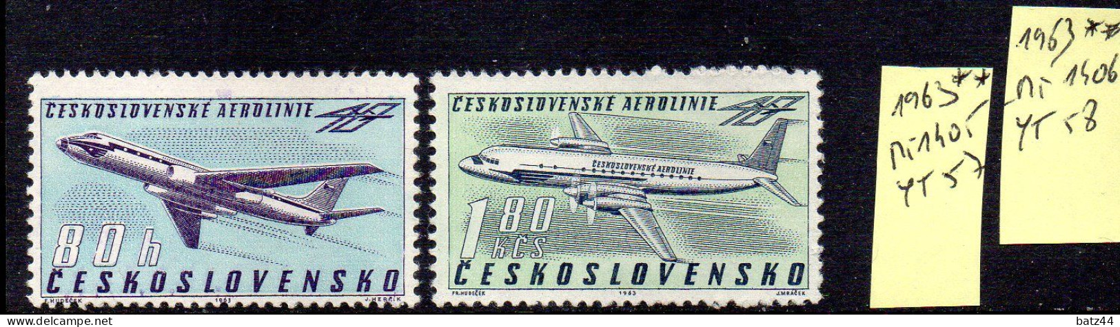 TCHECOSLOVAQUIE  Poste Aérienne N° YT 57 Et 58 Mi 1405 Et 1406 Neufs Sans Charnière - Airmail