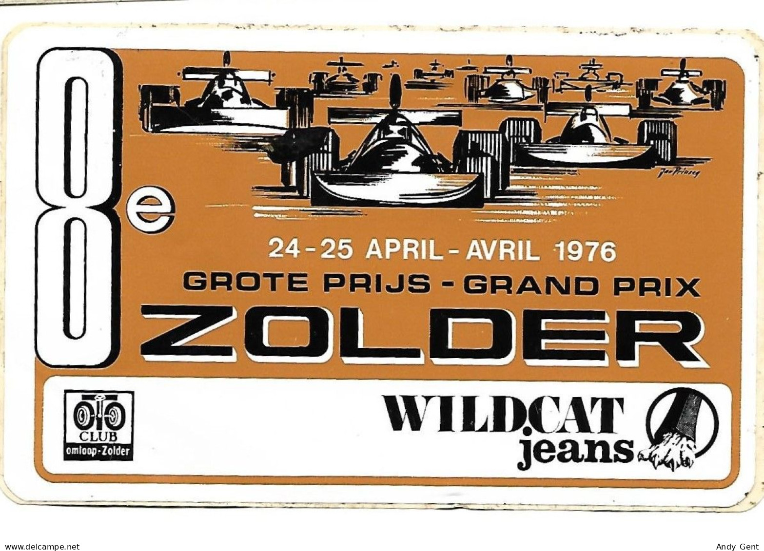 #14 Sticker / 1976 / F1 Trip To Monaco Zolder / Racing / Wildcat Jeans - Aufkleber