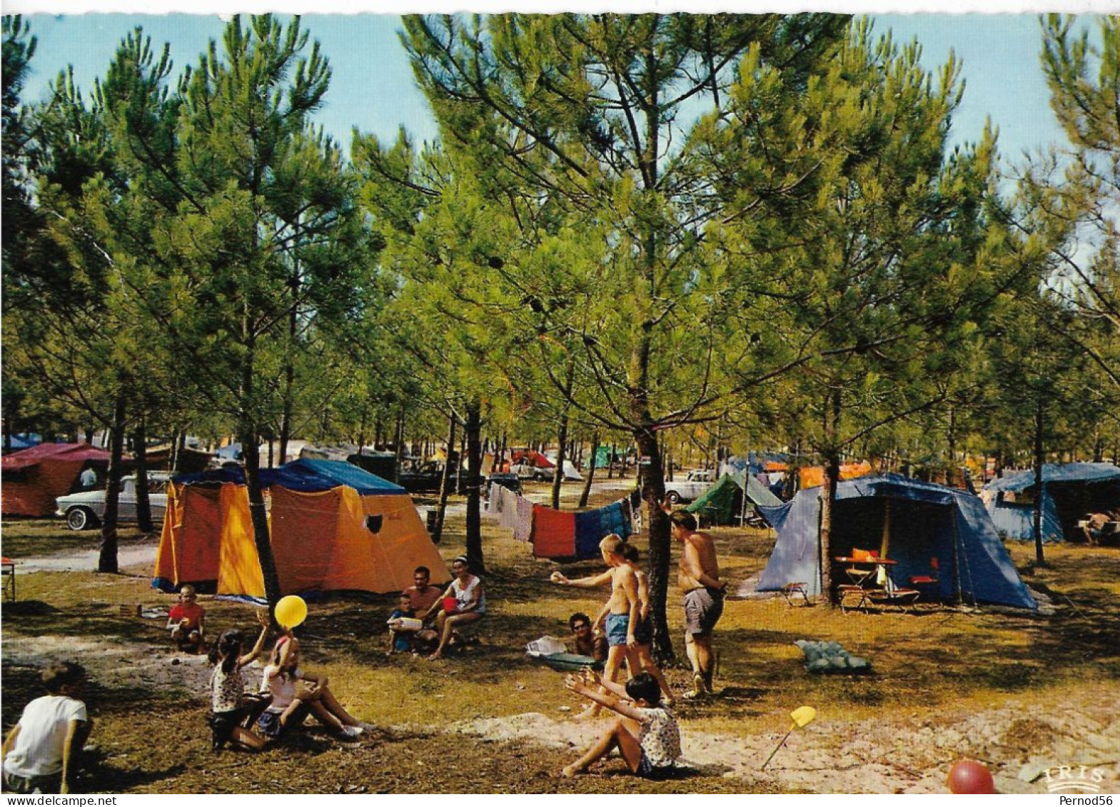 CP  40 LES LANDES Camping Tantes Jeux Voiture Les Pins - Autres & Non Classés