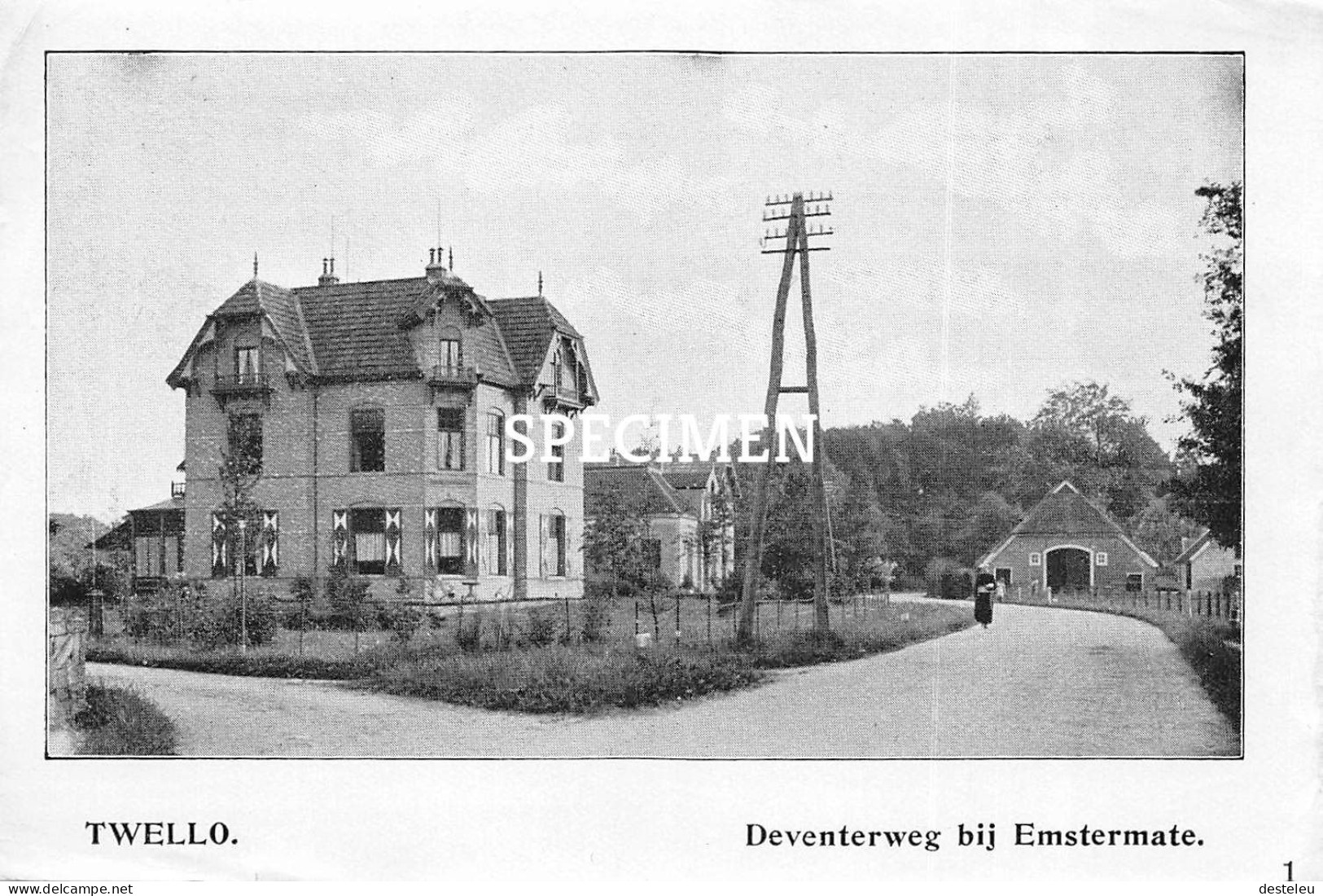 Prent - Deventerweg Bij Emstermate - Twello  - 8.5x12.5 Cm - Autres & Non Classés