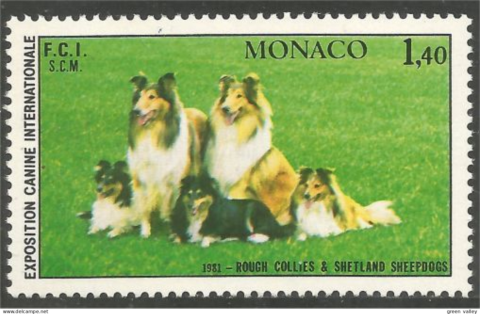 DG-40 Monaco Rough Collie Shetland Chien Dog Hund Cane Hond Perro MNH ** Neuf SC - Cani