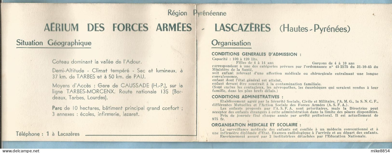 UR0228  Carte Région Pyrénéeenne AERIUM DES FORCES ARMEES - LASCAZERES (Haute-Pyrénées) Situation Géographique Organisa - Publicités