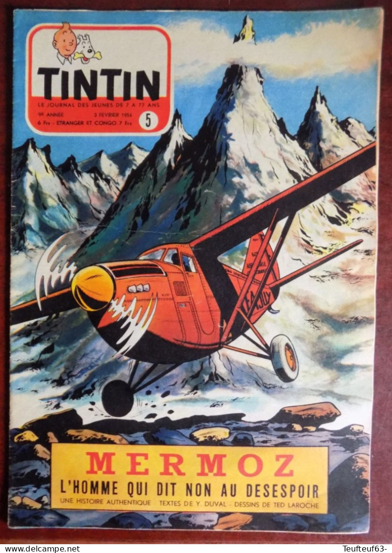 Tintin N° 5:1954 Laroche ( Mermoz ) - Tintin