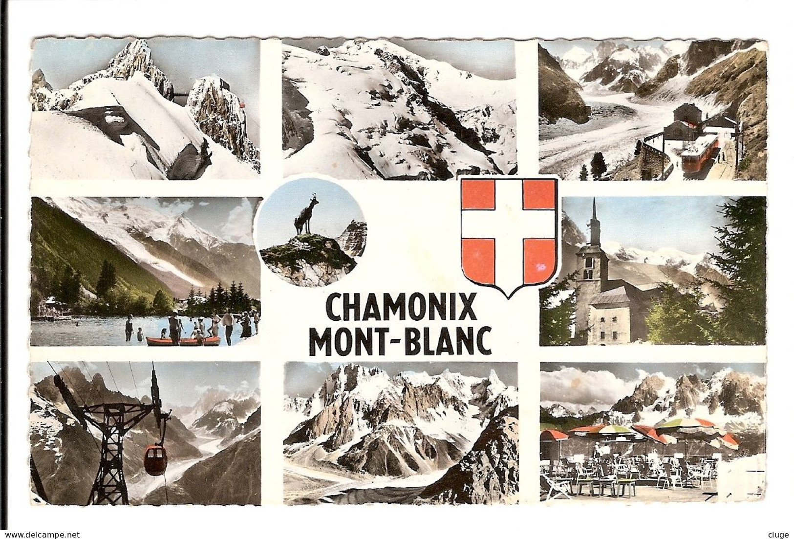 74  - CHAMONIX   MONT BLANC - Multivues -  Année 1959 - Chamonix-Mont-Blanc