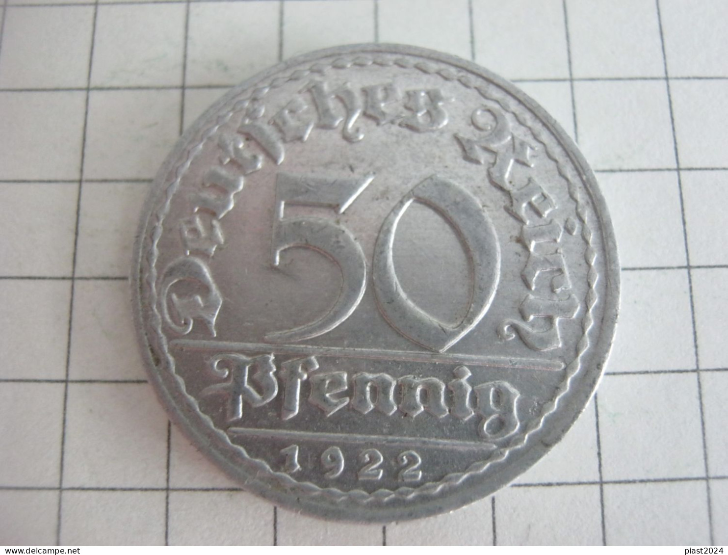Germany 50 Pfennig 1922 D - 50 Renten- & 50 Reichspfennig