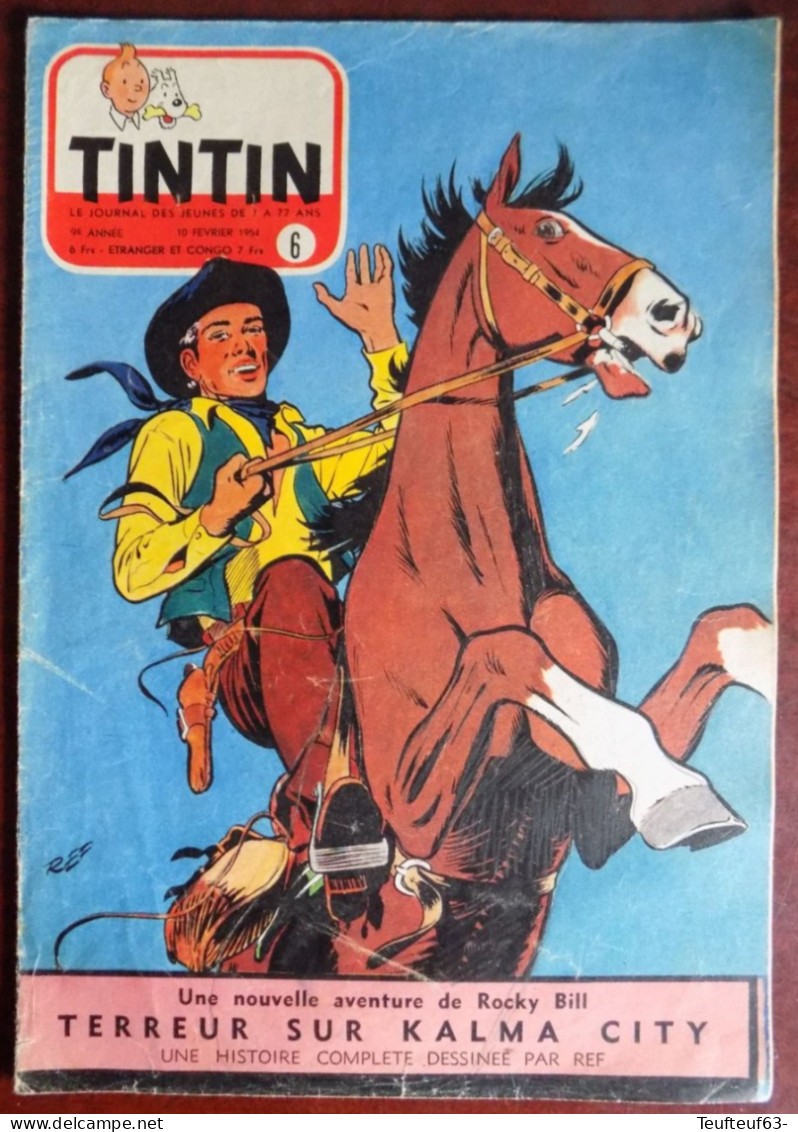 Tintin N° 6-1954 Couv. Ref " Rocky Bill , Terreur Sur Kalma-city " - Opel Rekord - Kuifje