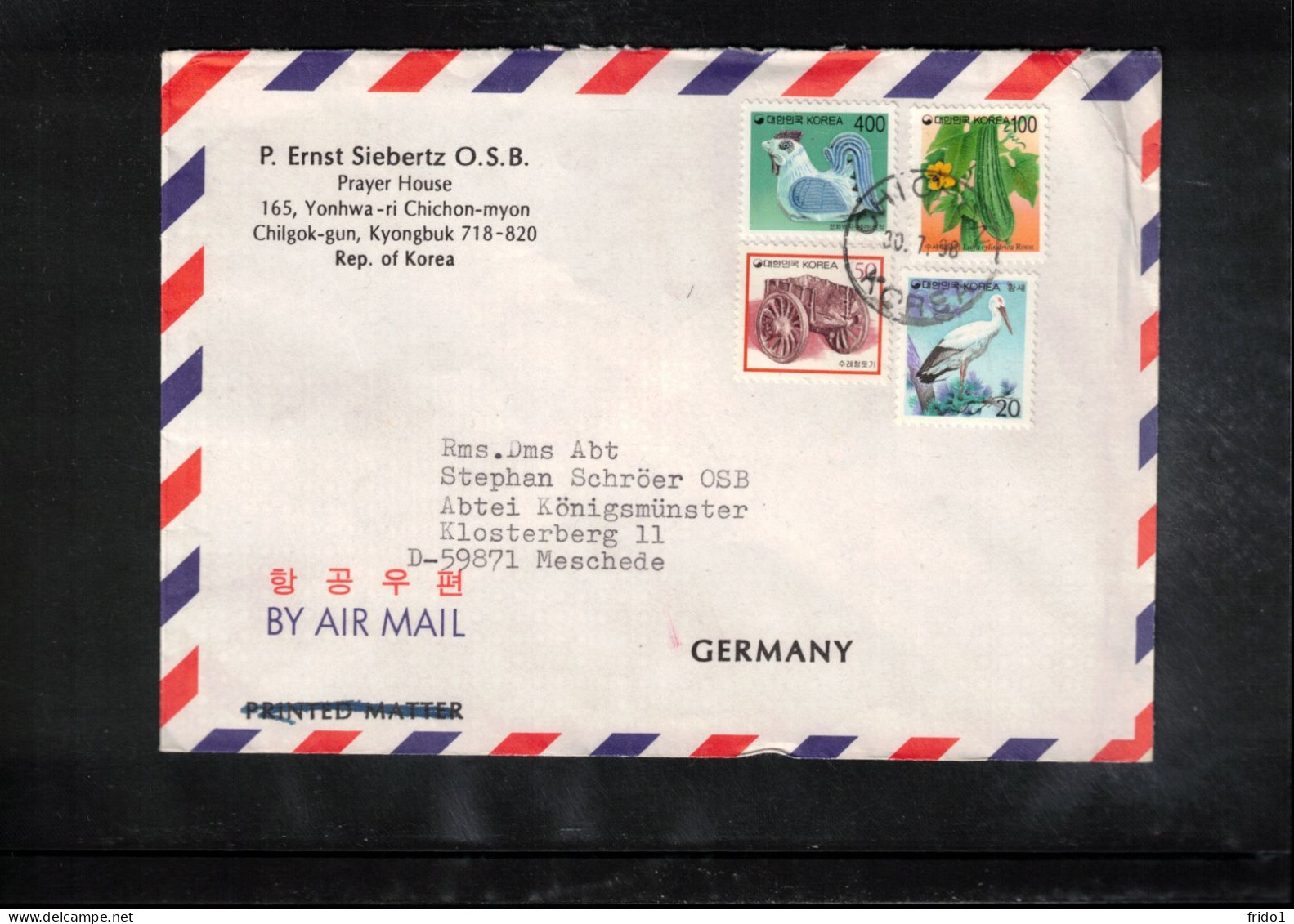 South Korea 1998 Plants+Animals Interesting Airmail Letter - Korea (Zuid)