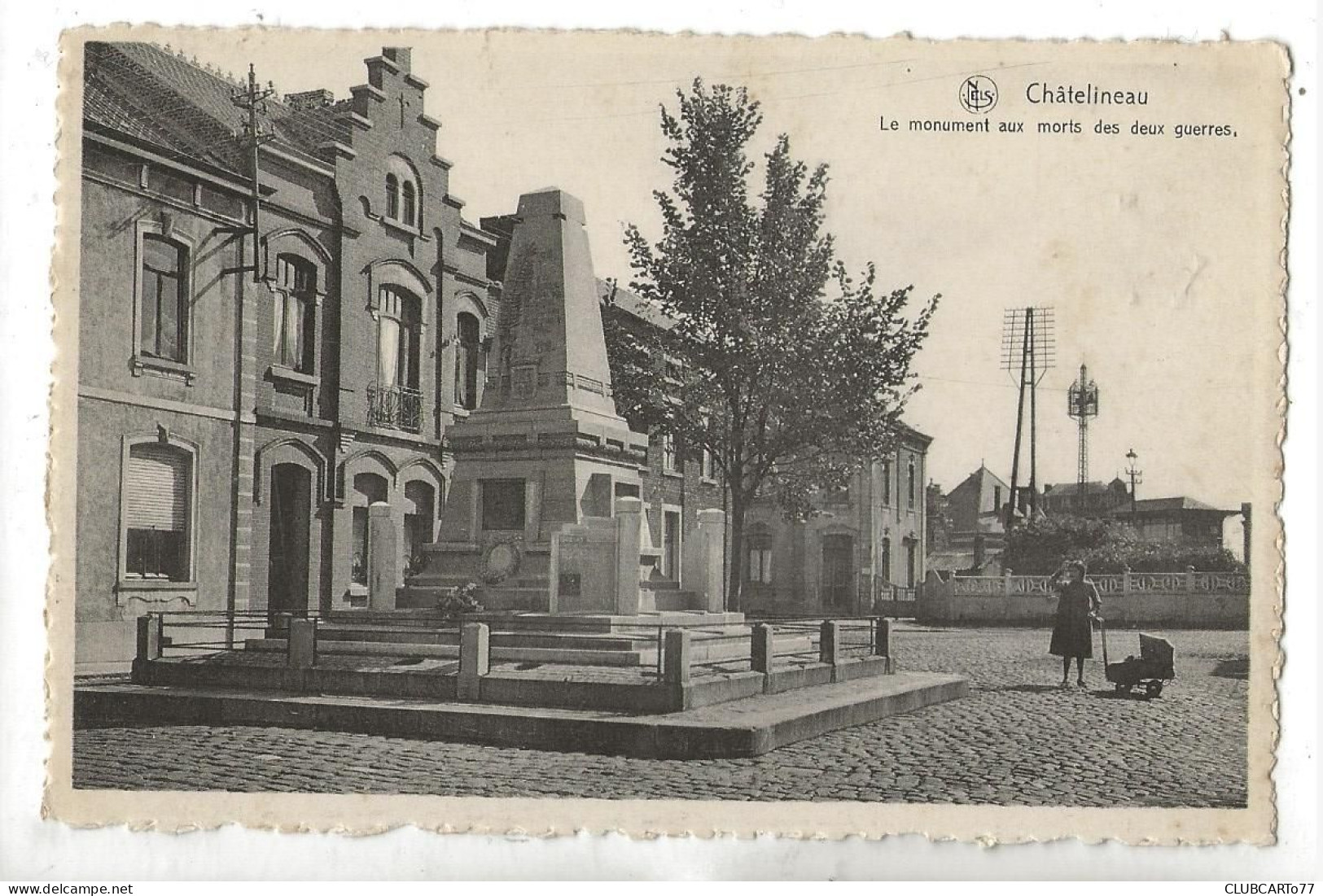 Châtelet (Belgique, Hainaut) : Le Monument Aux Morts Du Quartier De Châtelineau Env 1920 (animé) PF - Chatelet