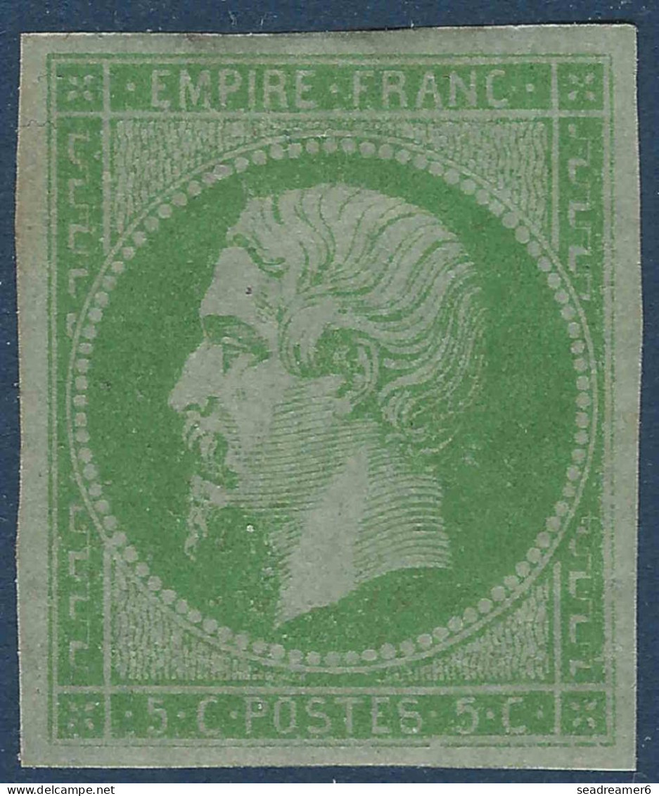 COLONIES GÉNÉRALES Napoléon N°8* 5c Vert Jaune Belles Marges Grande Fraicheur Signé CALVES - Napoléon III.