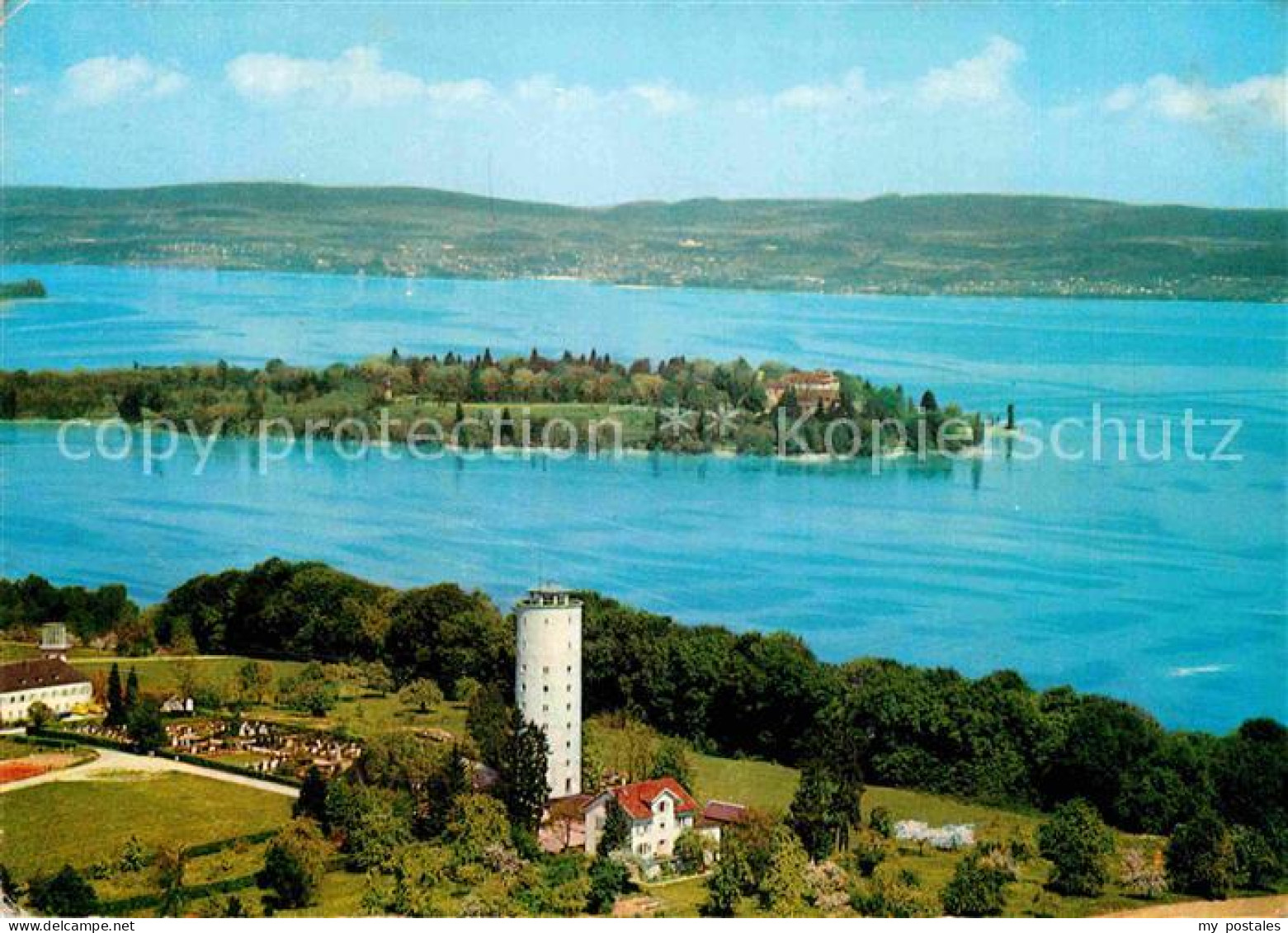 72838408 Insel Mainau Fliegeraufnahme Mit Jugendherberge Konstanz Insel Mainau - Konstanz