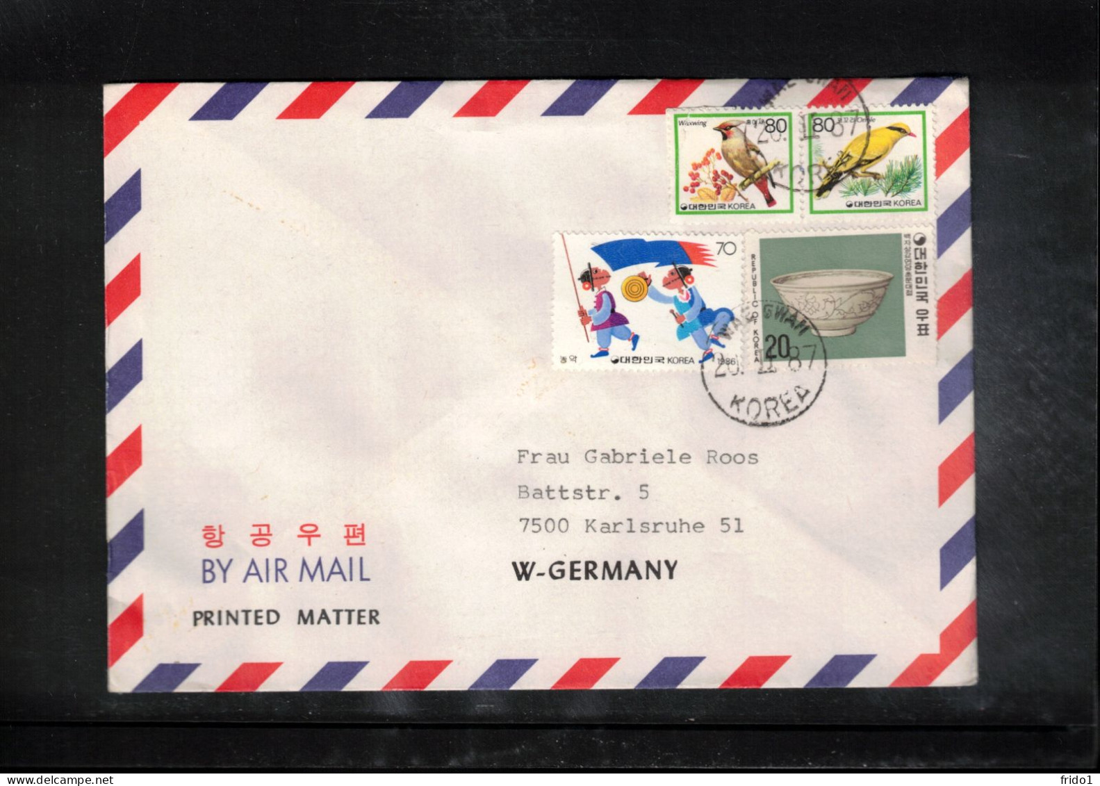 South Korea 1987 Birds Interesting Airmail Letter - Korea (Zuid)