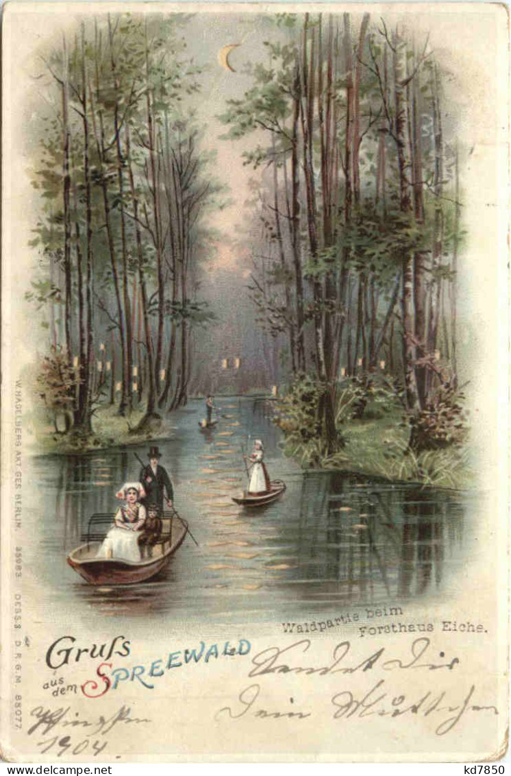 Gruss Aus Dem Spreewald - Litho - Halt Gegen Licht - Sonstige & Ohne Zuordnung