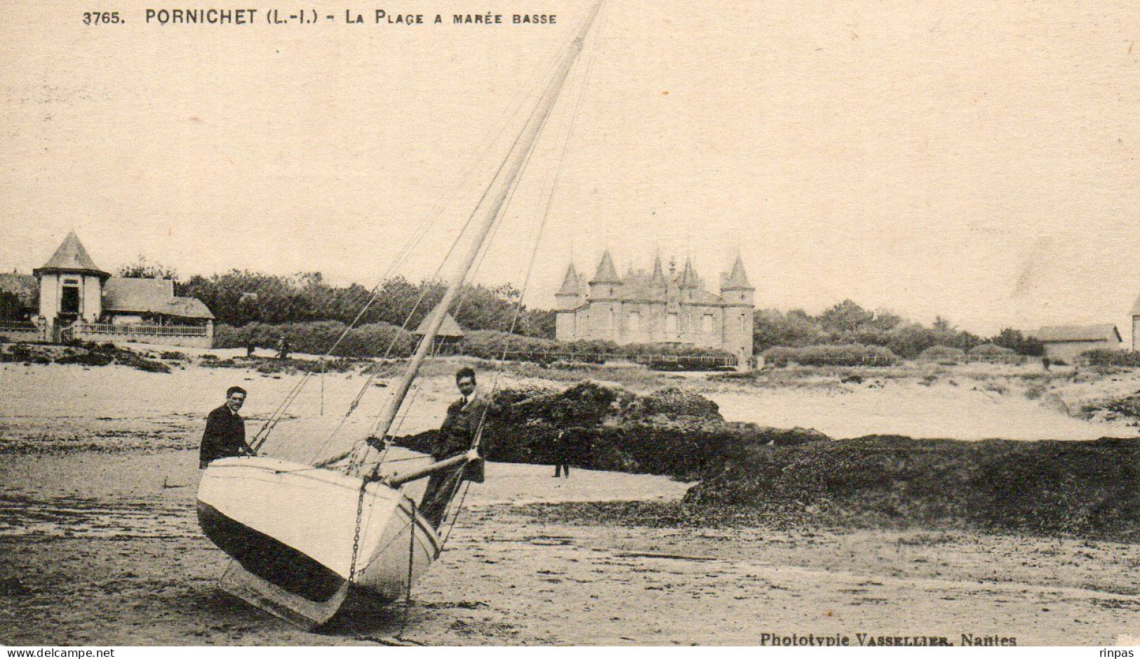 (44) PORNICHET La Plage à Marée Basse Animés Bateau (Loire Atlantique) - Pornichet