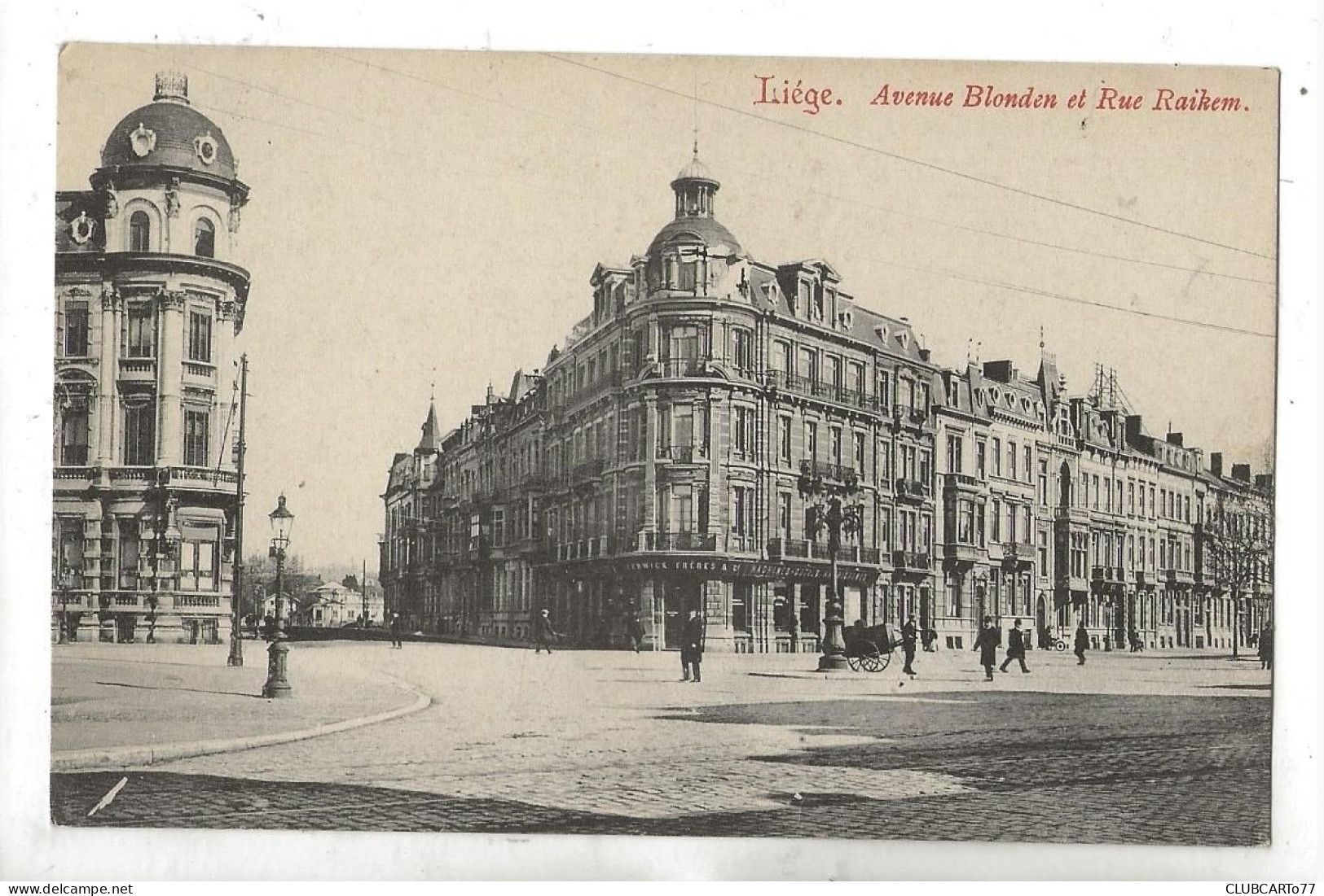 Liège (Belgique, Liège) : Le Croisement De La Rue Raikem Et De L'avenue Blonden Env 1910 (animé) PF - Liege