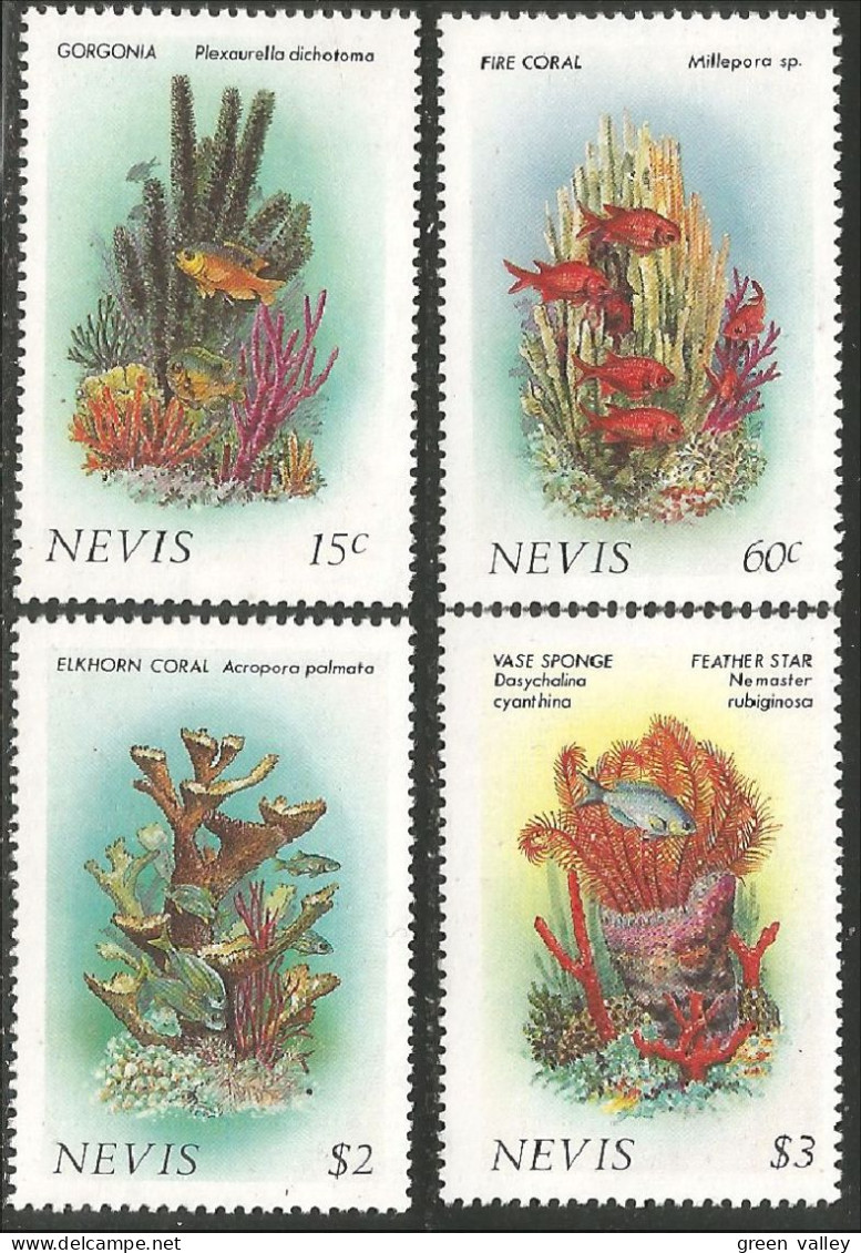 FI-39b Nevis Poisson Corail Coral Fish Fisch Pesce Pescado Peixe Vis MNH ** Neuf SC - Meereswelt