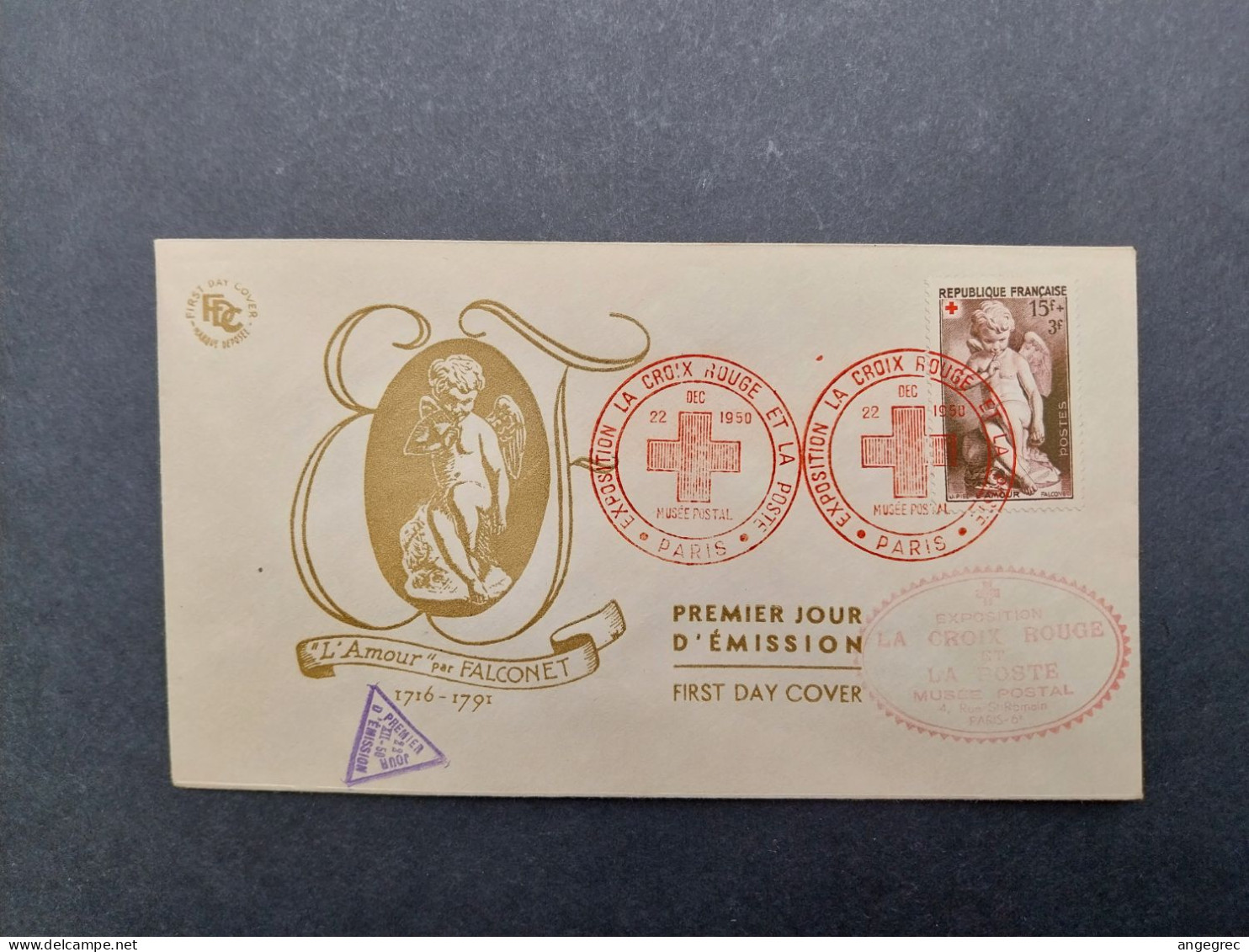 FDC 2 Enveloppe 1950 N° 876 Et 877 Au Profit De La Croix Rouge Du 22/12//1950 Musée Postal - 1950-1959