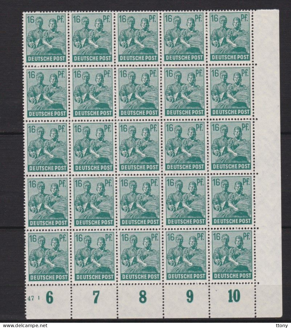 Un Bloc   25 Timbres  16 Pf    N°  949  **   Allemagne   Occupation Alliée   Zone Interalliée AAS   Deutsche Post - Ungebraucht