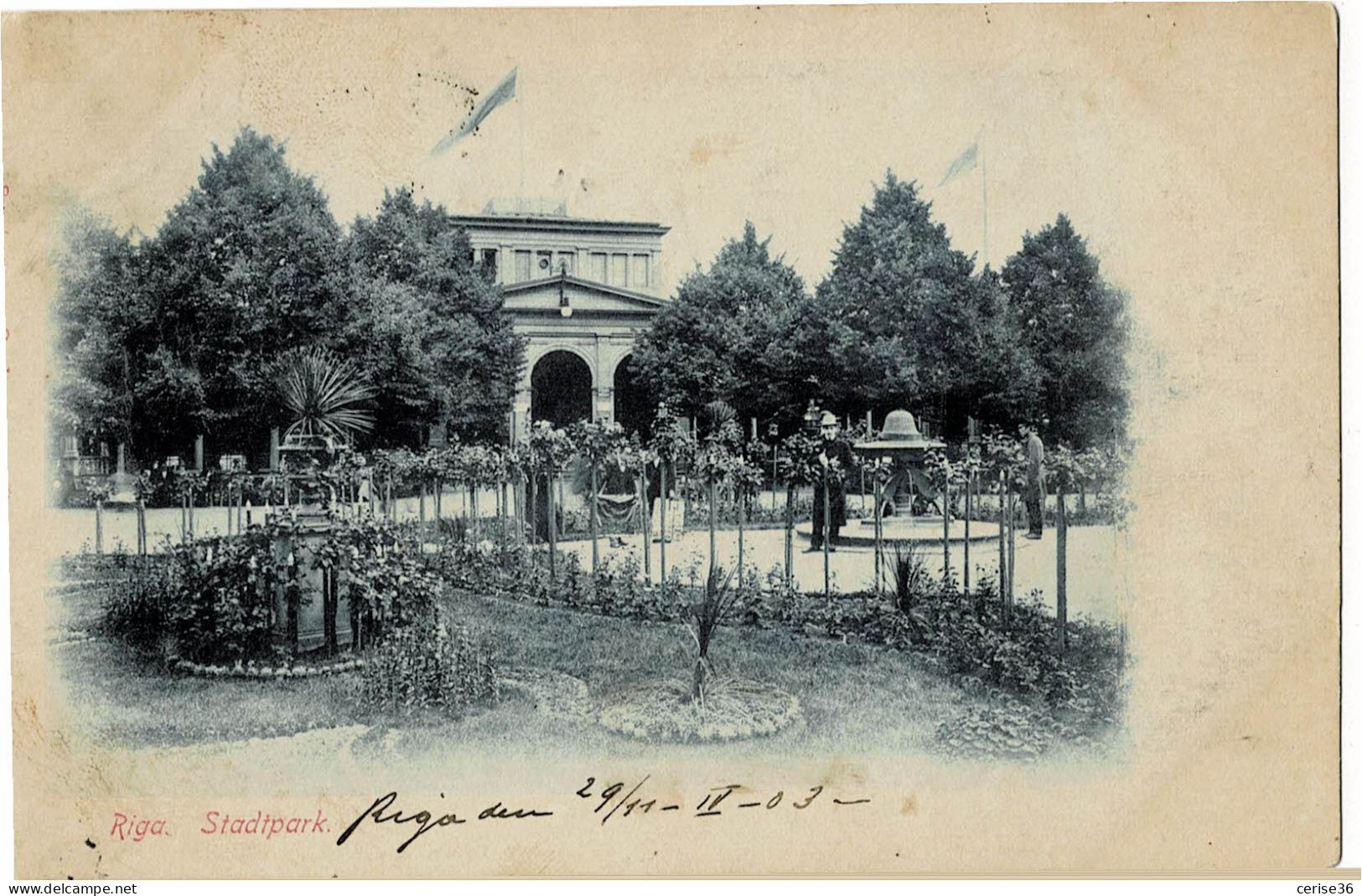 Riga Stadtpark Circulée En 1903 - Lettland