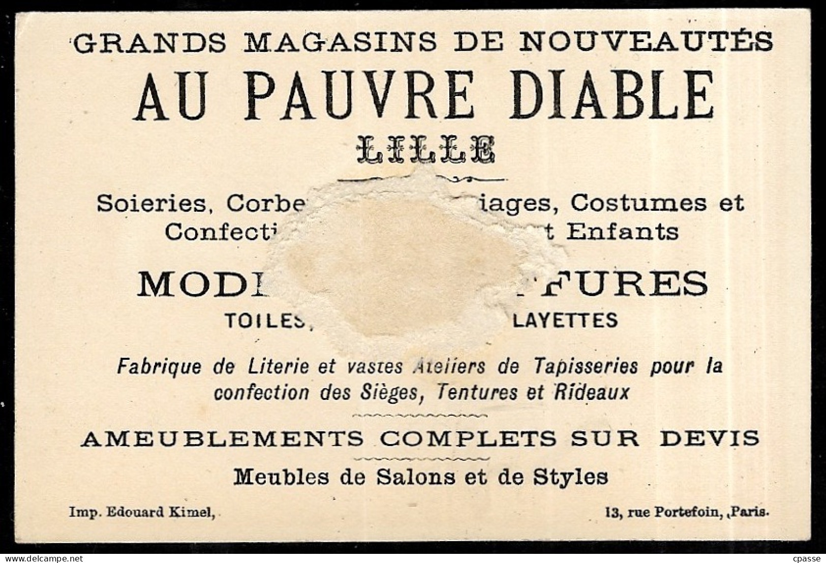 CHROMO "GRANDS MAGASINS DU PAUVRE DIABLE" (59 LILLE Nord) - Enfant Déguisé (en Meunier, Grainetier ?) - Other & Unclassified