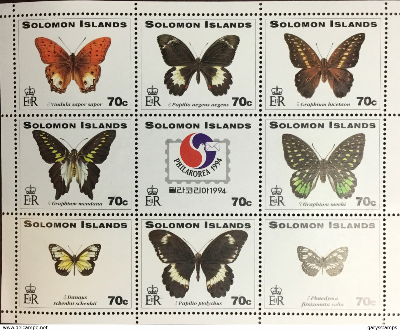 Solomon Islands 1994 Philakorea Butterflies Sheetlet MNH - Papillons