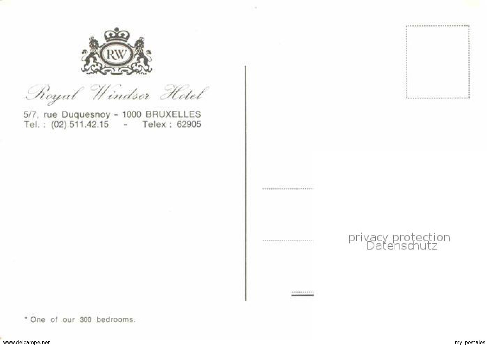 72836006 Bruxelles Bruessel Royal Windsor Hotel Bruessel - Autres & Non Classés