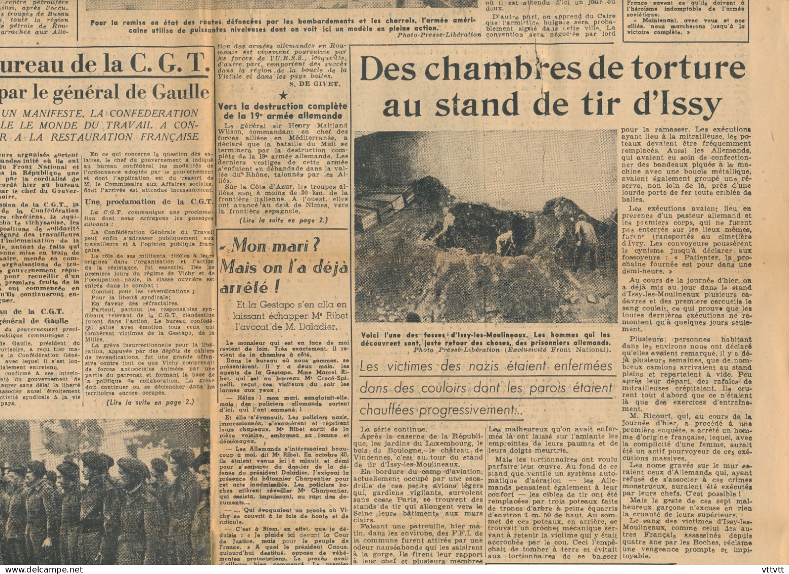 FRONT NATIONAL, Jeudi 31 Août 1944, N° 10, Reims, Laon, Montélimar, Ploesti, Chambres Torture Au Stand De Tir D'Issy... - General Issues