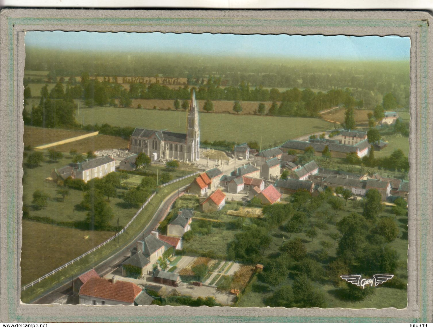 CPSM Dentelée (14) LISON - Le Bourg Vu Du Ciel ( Aérienne ) En 1966 - Carte Colorisée - Andere & Zonder Classificatie