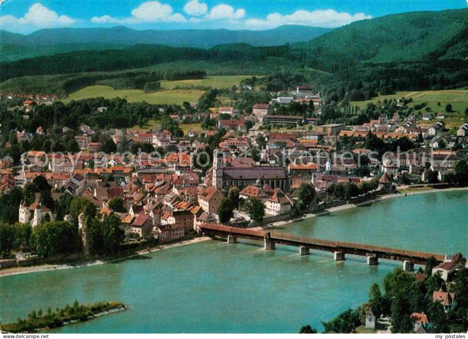 72835060 Bad Saeckingen Am Hochrhein Rheinbruecke Blick Zum Schwarzwald Fliegera - Bad Saeckingen