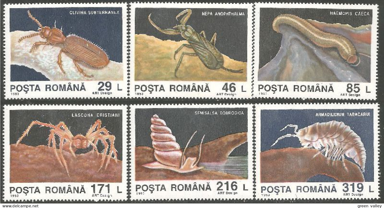 IN-67 Roumanie Insecte Insect Insekt Worm Ver Crevette Shrimp MNH ** Neuf SC - Other & Unclassified