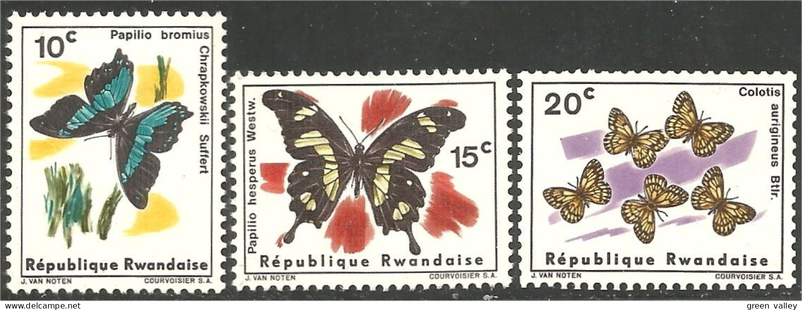 IN-29 Rwanda Papillon Butterfly Butterflies Farfalla Mariposa Schmetterling Vlinder MH * Neuf CH - Farfalle