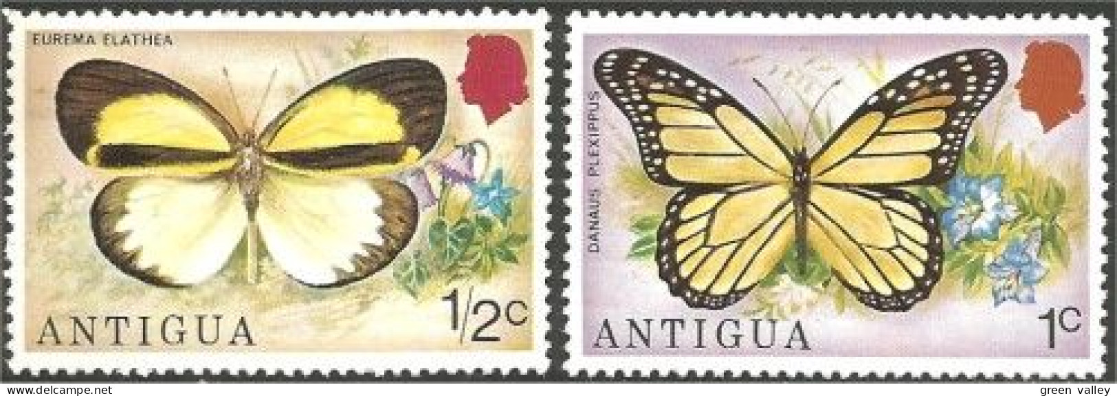 IN-2 Antigua Papillon Butterfly Butterflies Farfalla Mariposa Schmetterling Vlinder MNH ** Neuf SC - Schmetterlinge