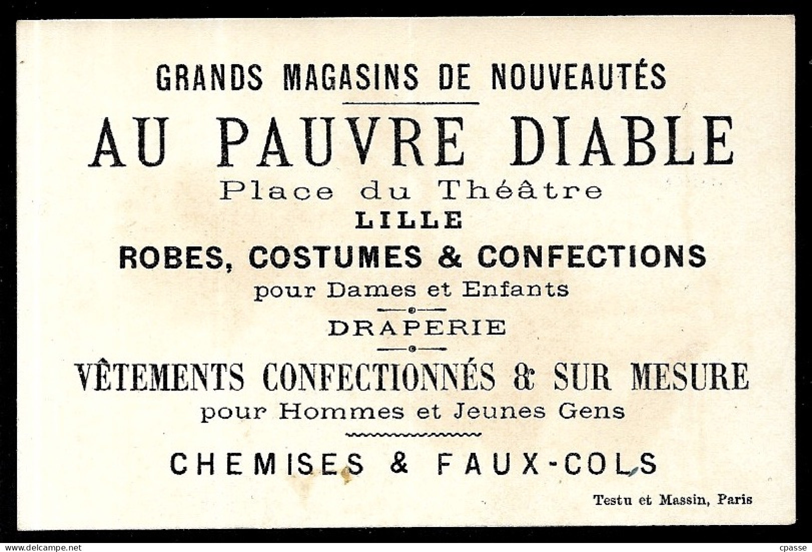 CHROMO "AU PAUVRE DIABLE" 59 LILLE Nord - (Langage Des Fleurs) BOUTON D'OR Richesse * Fond OR Doré - Andere & Zonder Classificatie