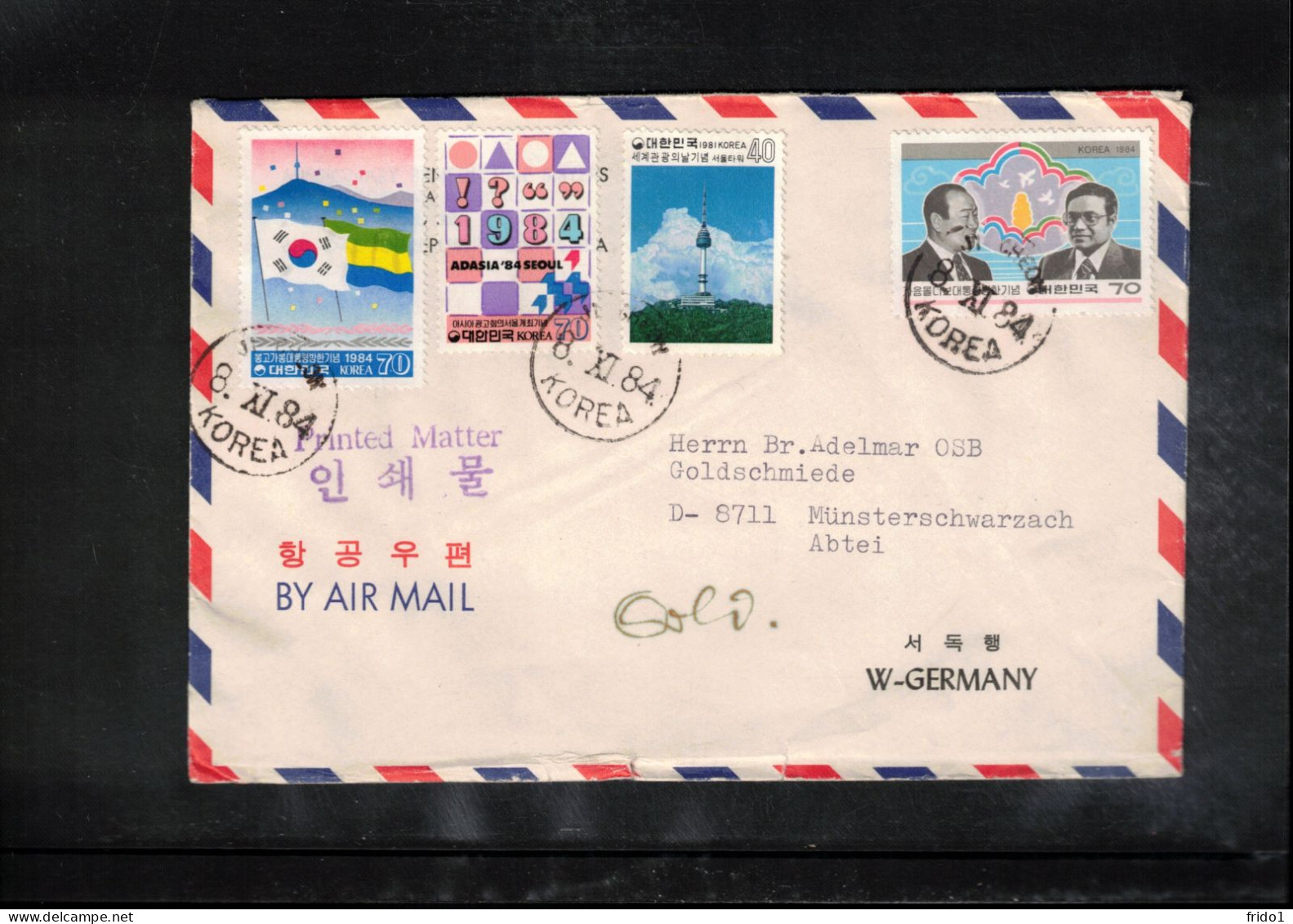 South Korea 1984 Interesting Airmail Letter - Korea (Süd-)