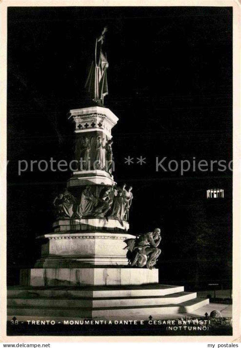 72834904 Trento Monumenti A Dante E Cesare Battisti  Trento - Sonstige & Ohne Zuordnung