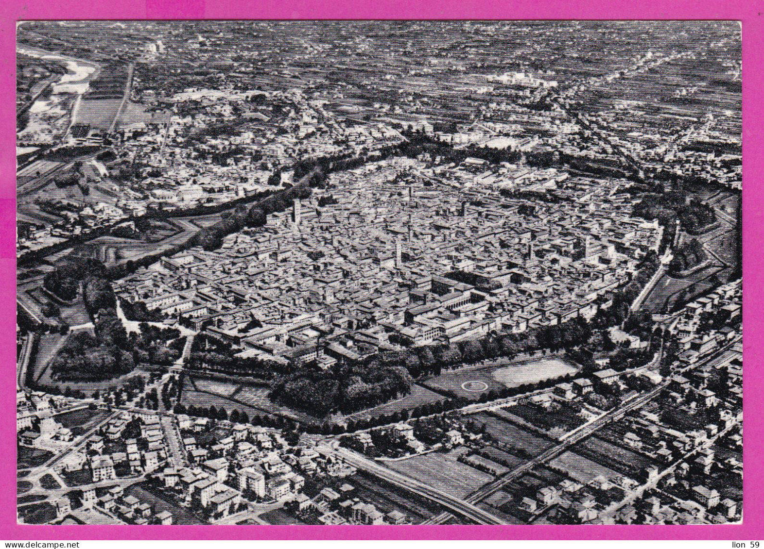 294070 / Italy - Lucca Nel Cerchio Mura Di Lucca Aerial View PC 1968 USED - 90 L  EUROPA CEPT 1966 Flamme " Post - 1961-70: Storia Postale