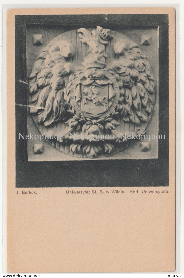 Vilnius, Vilniaus Universitetas, Universiteto Herbas, J. Bulhak, Apie 1930 M. Atvirukas - Lithuania