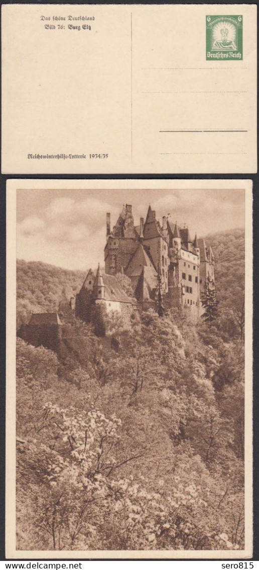 Deutsches Reich 1934 Reichswinterhilfe-Lotterie Ganzsache 76 Burg Elz   (32235 - Briefkaarten