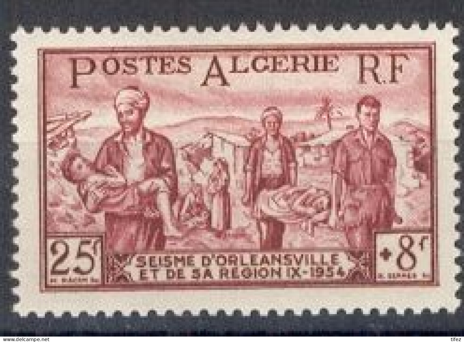 Année 1954-N°323 Neuf**MNH : Au Profit Des Sinistrés Du Séisme D'Orléansville (25f.+8f.) - Ungebraucht