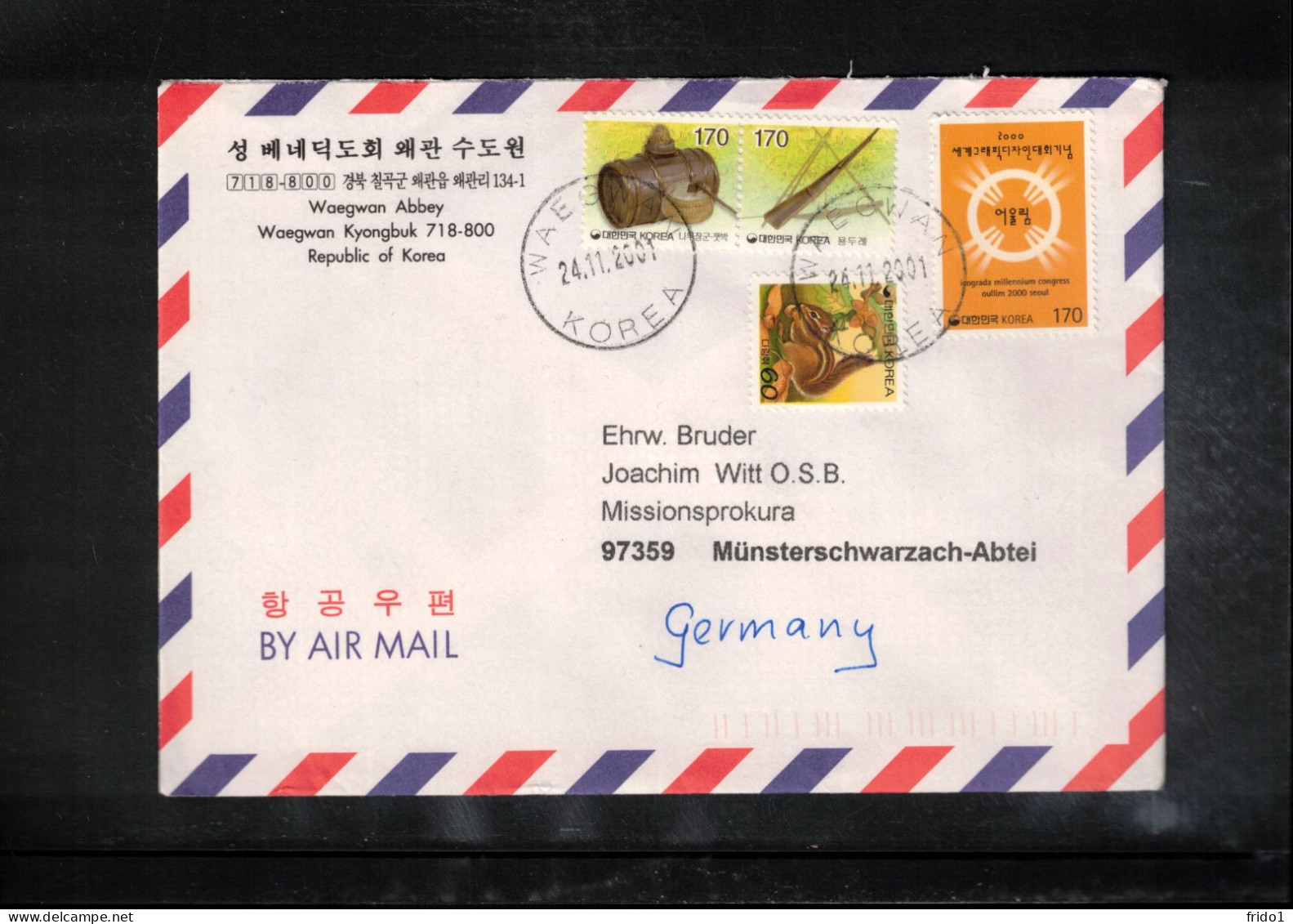 South Korea 2001 Interesting Airmail Letter - Korea, South