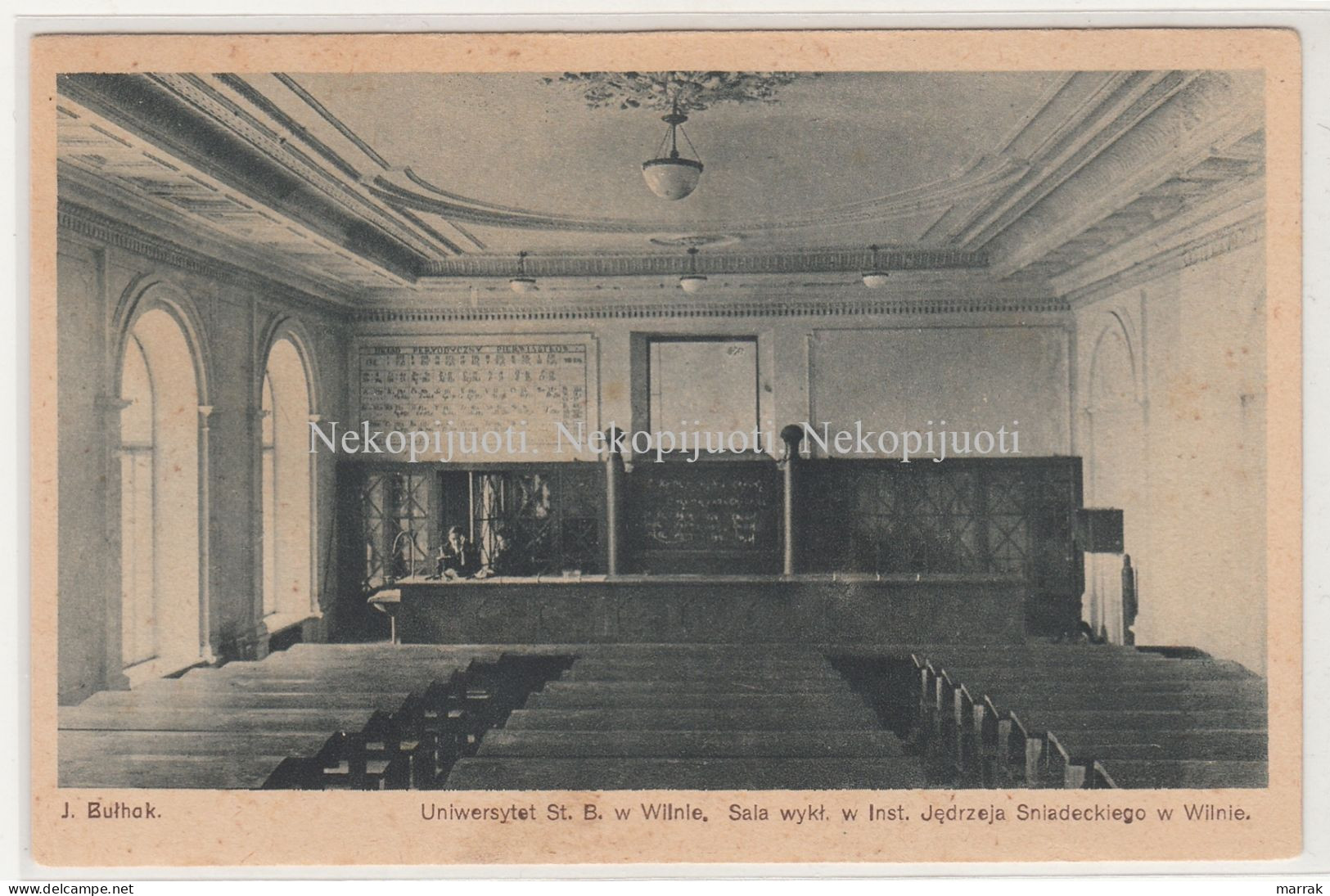 Vilnius, Vilniaus Universitetas, Sniadeckio Salė, J. Bulhak, Apie 1930 M. Atvirukas - Litauen