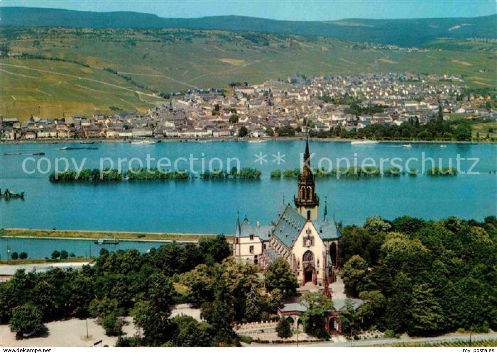 72833741 Bingen Rhein St Rochuskapelle Mit Stadt Ruedesheim Bingen Am Rhein - Bingen