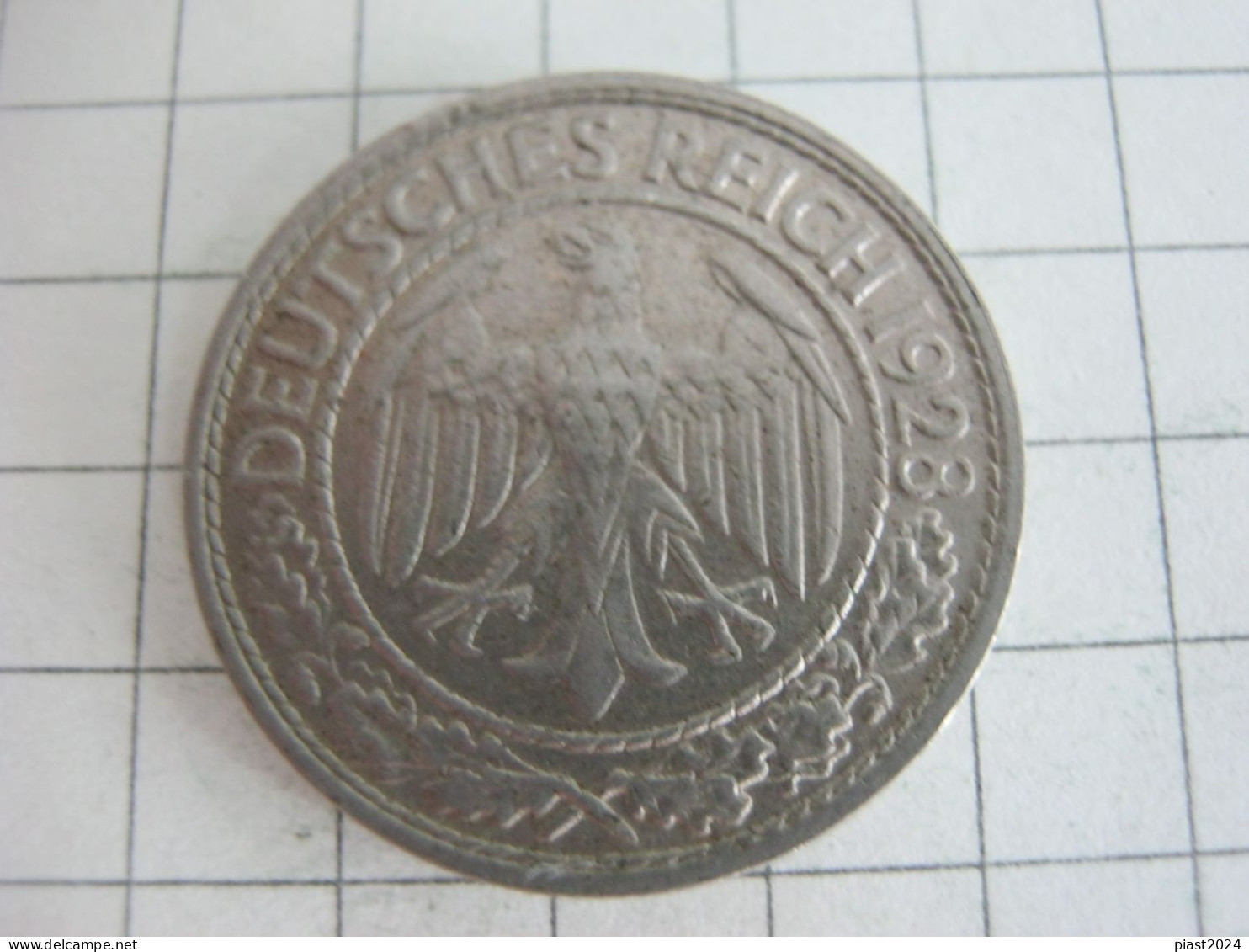 Germany 50 Reichspfennig 1928 F - 50 Rentenpfennig & 50 Reichspfennig