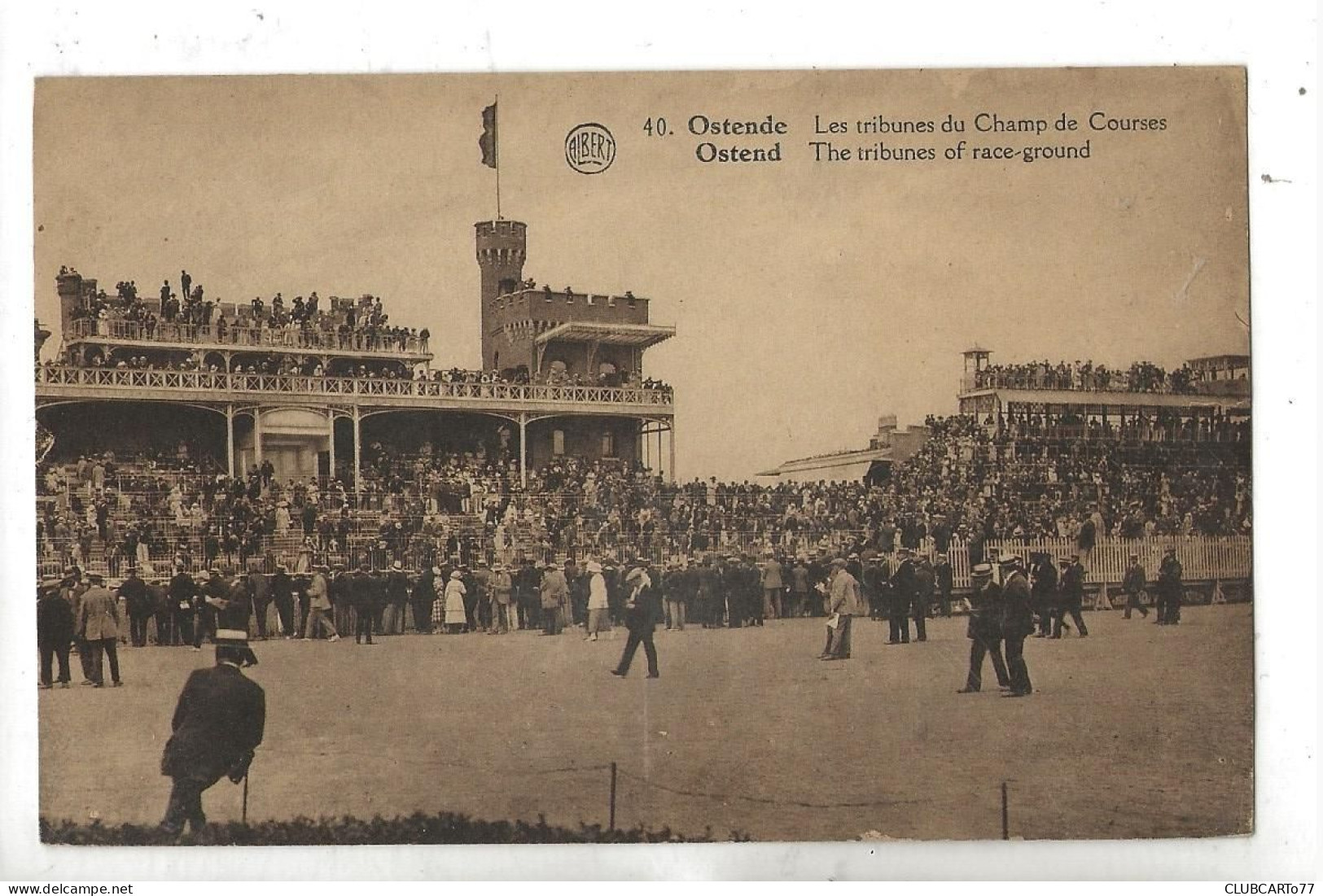 Ostende Ou Oostende (Belgique, Flandre-Occidentale) : Les Tribunes Du Champ De Courses En 1920 (animé) PF. - Oostende