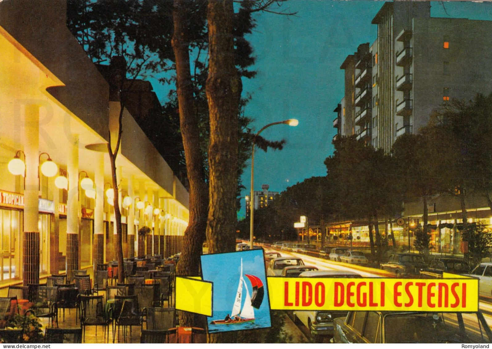 CARTOLINA  C14 LIDO DEGLI ESTENSI,FERRARA,EMILIA ROMAGNA-VIALE CARDUCCI-NOTTURNO-MARE,ESTATE,BELLA ITALIA,VIAGGIATA 1973 - Ferrara