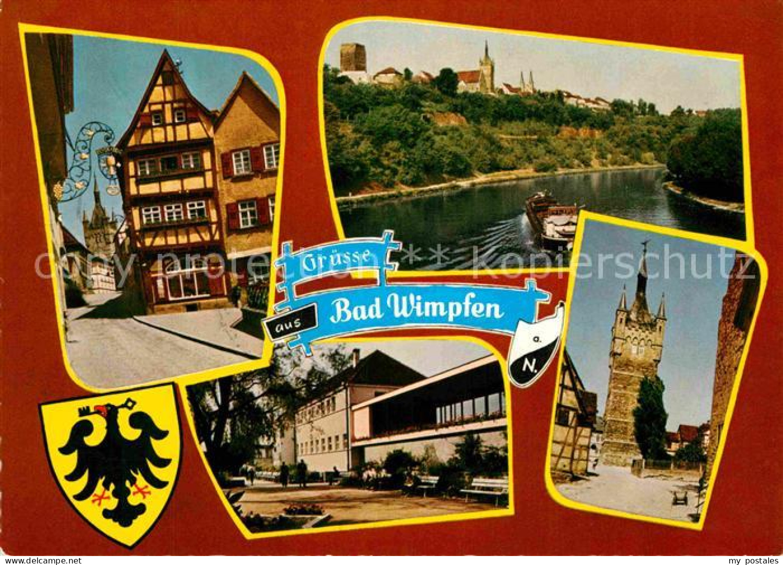 72833477 Bad Wimpfen Altstadt Fachwerkhaus Partie Am Neckar Wappen Bad Wimpfen - Bad Wimpfen
