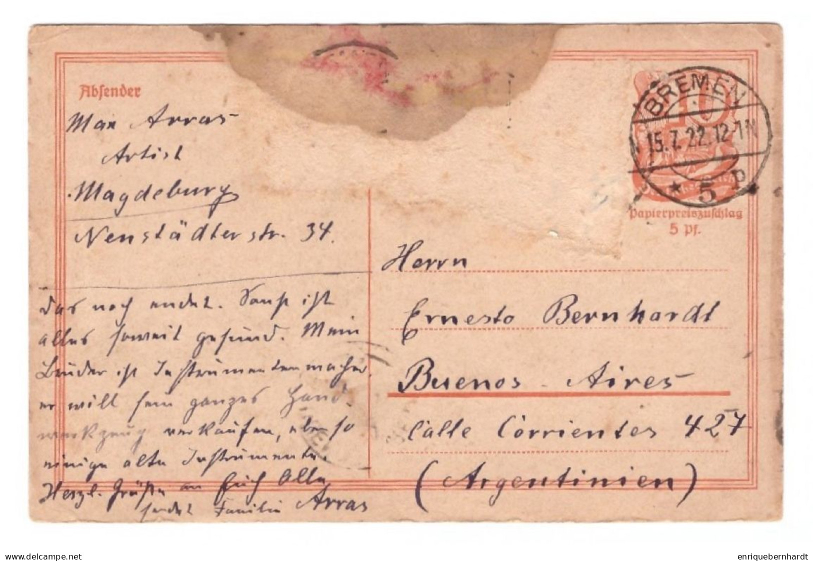 DEUTSCHLAND // POSTKARTE // 1922 - Other & Unclassified