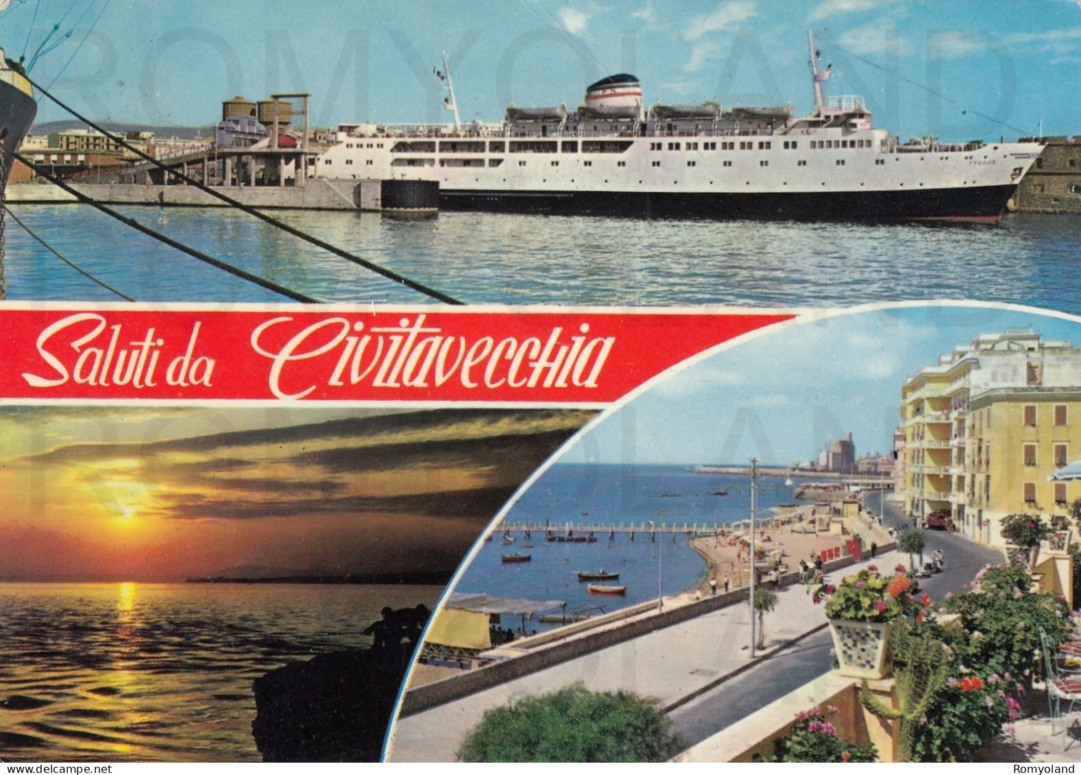 CARTOLINA  C14 CIVITAVECCHIA,LAZIO-PORTO,SPIAGGIA,MARE,SOLE,ESTATE,VACANZA,BARCHE A VELA,BELLA ITALIA,VIAGGIATA 1970 - Ferrara