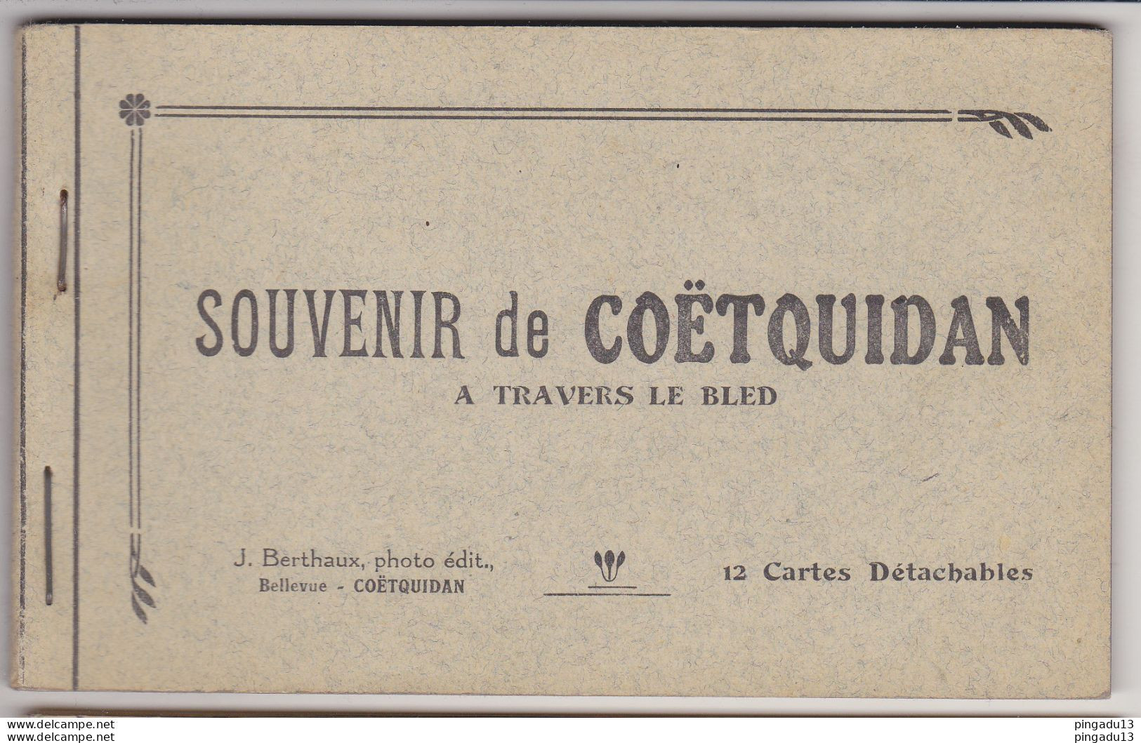 Fixe Morbihan Souvenir Coëtquidan A Travers Le Bled Carnet Jh Berthaux Bellevue Horlogerie Bijouterie Optique - Other & Unclassified