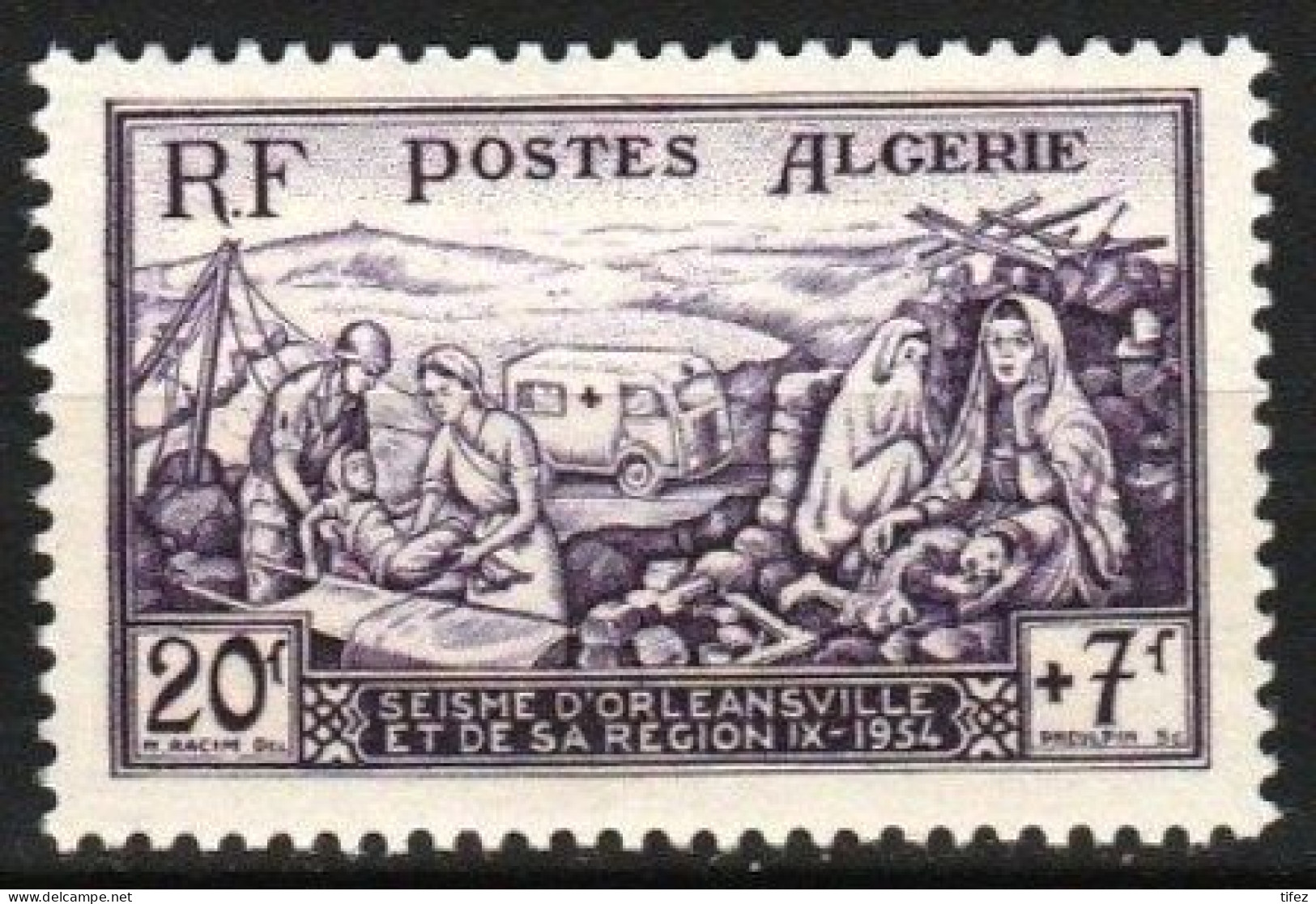 Année 1954-N°322 Neuf**MNH : Au Profit Des Sinistrés Du Séisme D'Orléansville (20f.+7f.) - Neufs